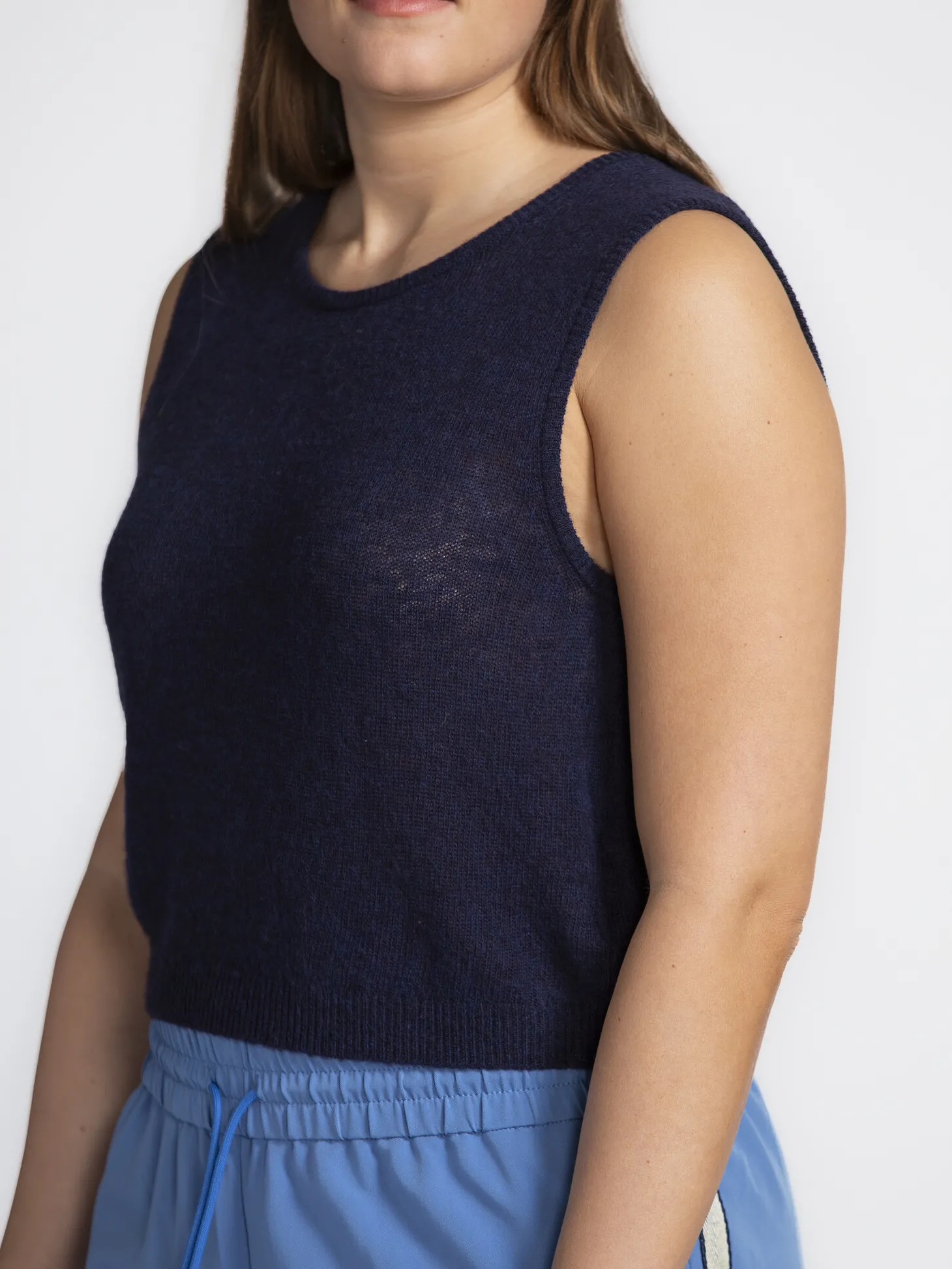 American Vintage Mouwloze sweater Dumy Navy Sale
