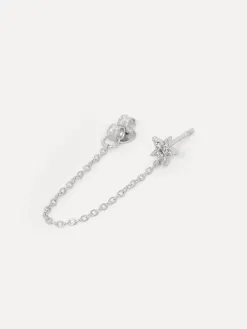 Les Soeurs Oorbel Cora Strass Chain Silver New