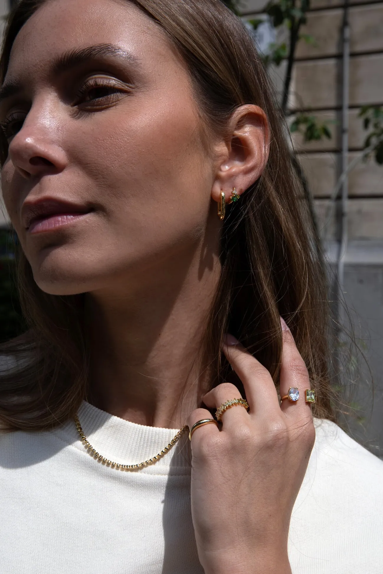 Les Soeurs Oorbel Jay Hammered Gold Sale