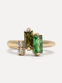 Les Soeurs Oorbel Jeanne Double Gem Gold Discount