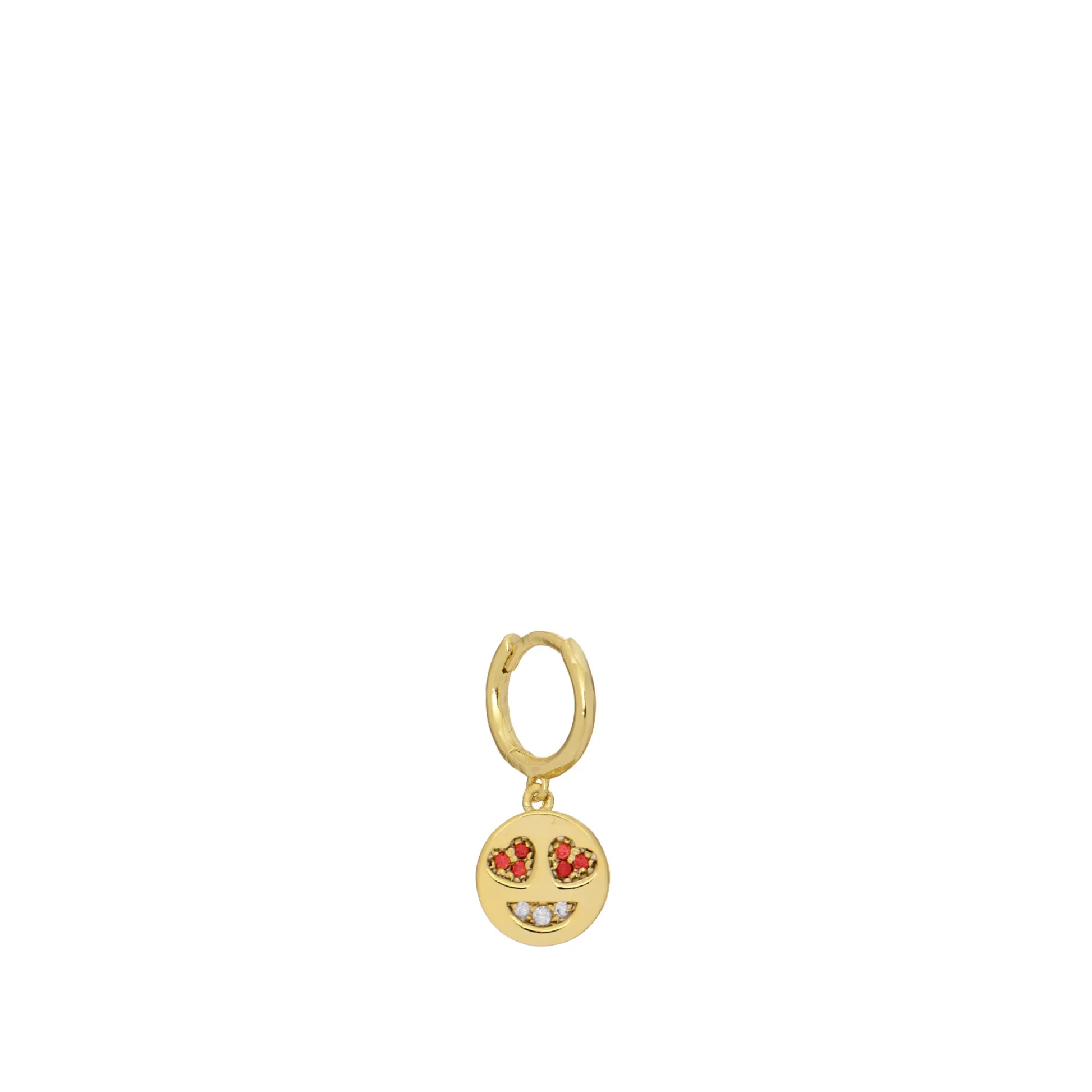 Les Soeurs Oorbel Jeanne Love Smiley Strass Gold Hot