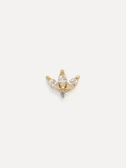 Les Soeurs Oorbel Jolie Triple Leaf Gold+Clear New