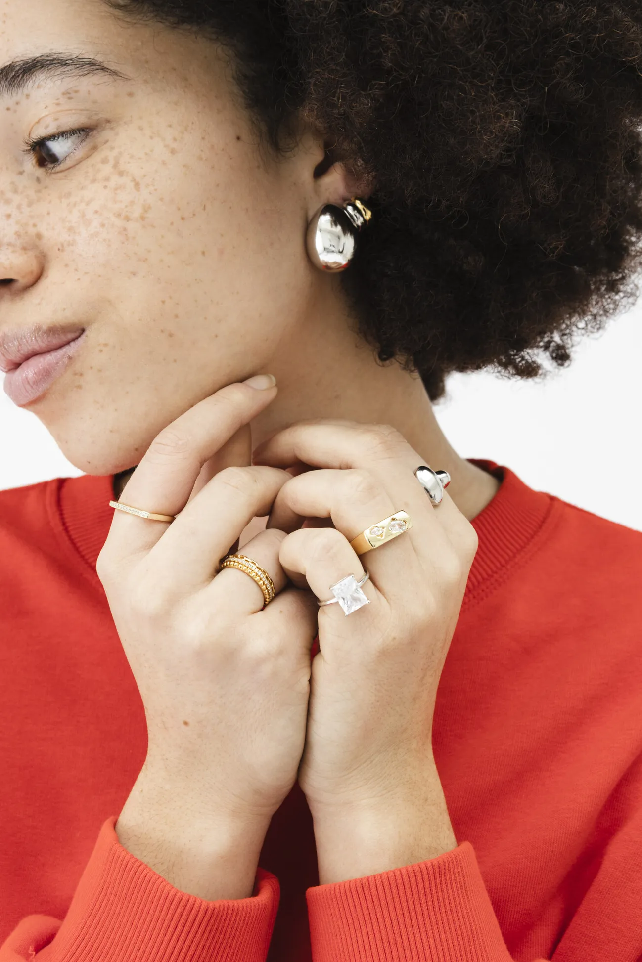 Les Soeurs Oorbellen Set Fara Chunky Drop Silver Sale