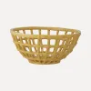 Bloomingville Opengewerkte aardewerk schaal Electra Yellow+Stoneware Discount