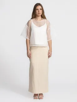 Les Soeurs Organza top Antonio White Fashion