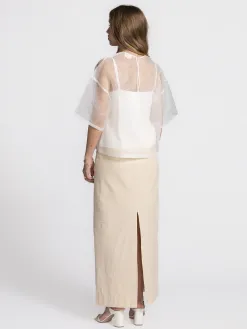Les Soeurs Organza top Antonio White Fashion