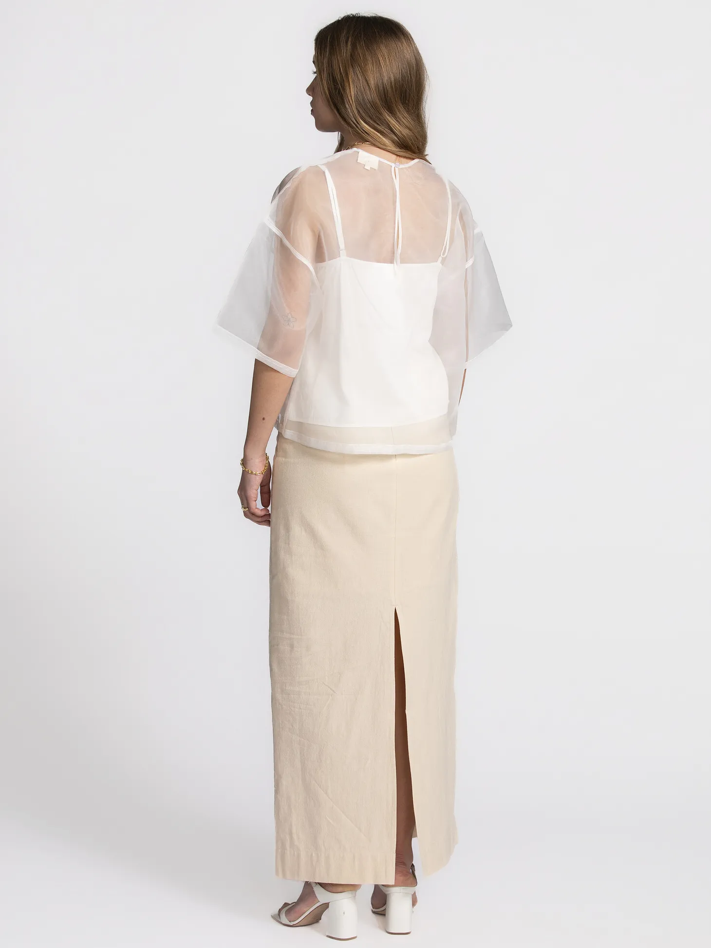 Les Soeurs Organza top Antonio White Fashion