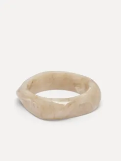 Les Soeurs Resin bangle armband rectangle Cream Fashion