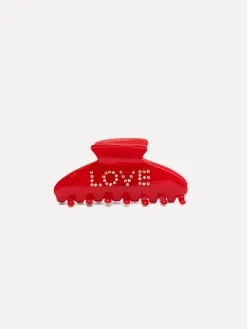Les Soeurs Resin haarspeld Love Red+Strass Discount