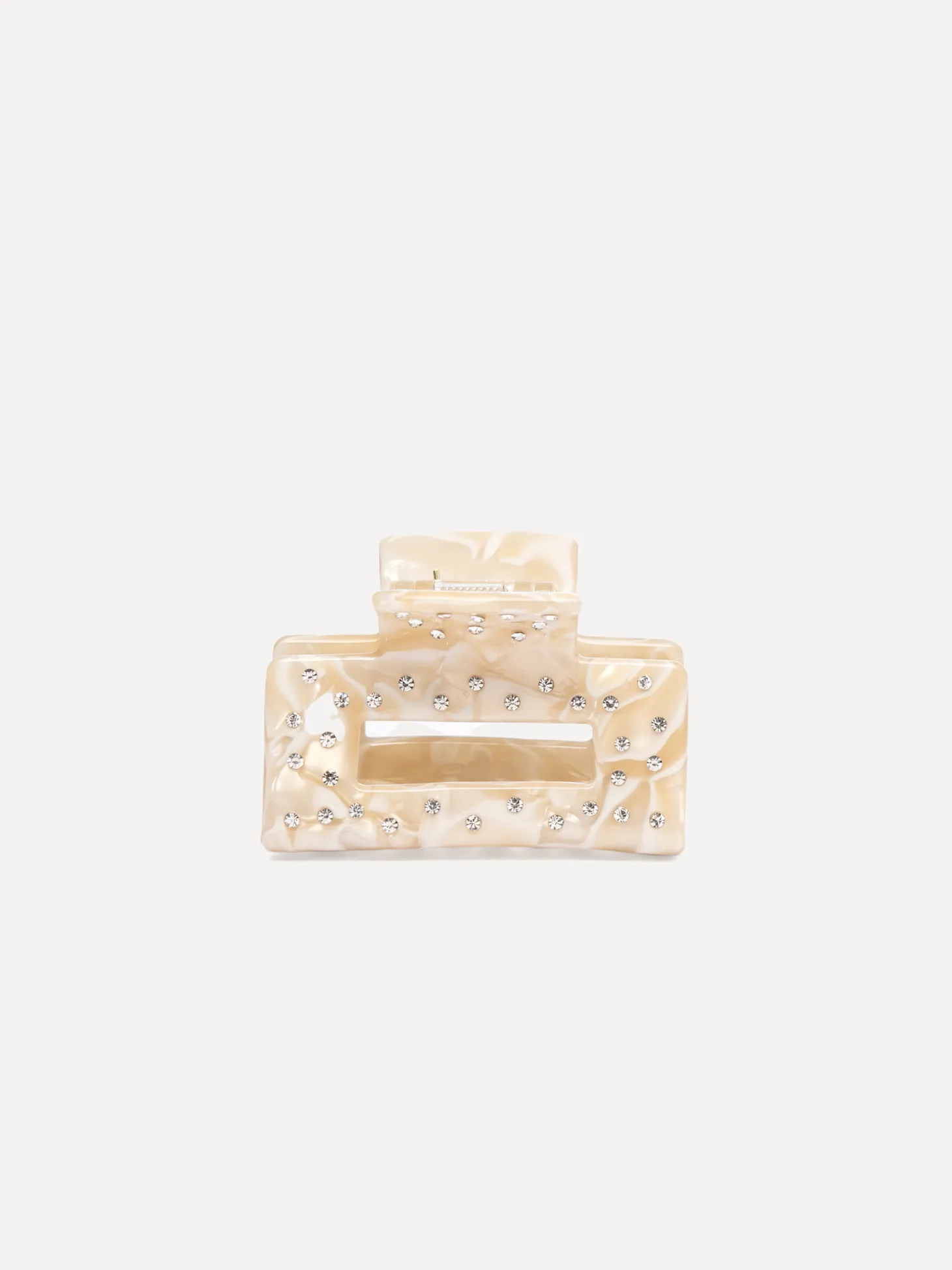 Les Soeurs Resin haarspeld rechthoekig strass White+Cream+Strass Online