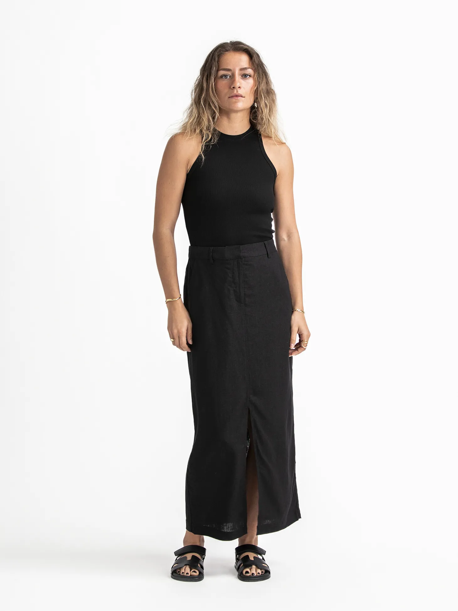 Les Soeurs Rib top Kaila Black Fashion