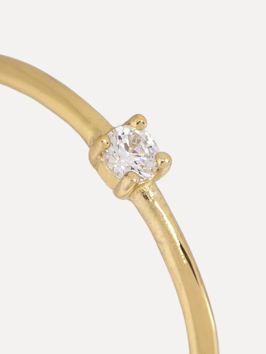 Les Soeurs Ring Chloe Moodstone Clear+Gold New