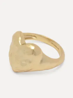 Les Soeurs Ring Claire Hammered Heart Gold Clearance