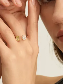 Les Soeurs Ring Gioia Double Gem Gold New