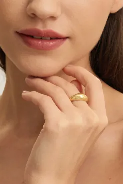 Les Soeurs Ring Gioia Hammered Dome Gold Sale
