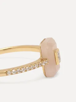 Les Soeurs Ring Gioia Pink Emerald Gold Clearance
