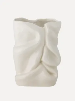 Bloomingville Sculpturale Vaas Fabrice White+Stoneware Sale
