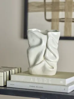 Bloomingville Sculpturale Vaas Fabrice White+Stoneware Sale