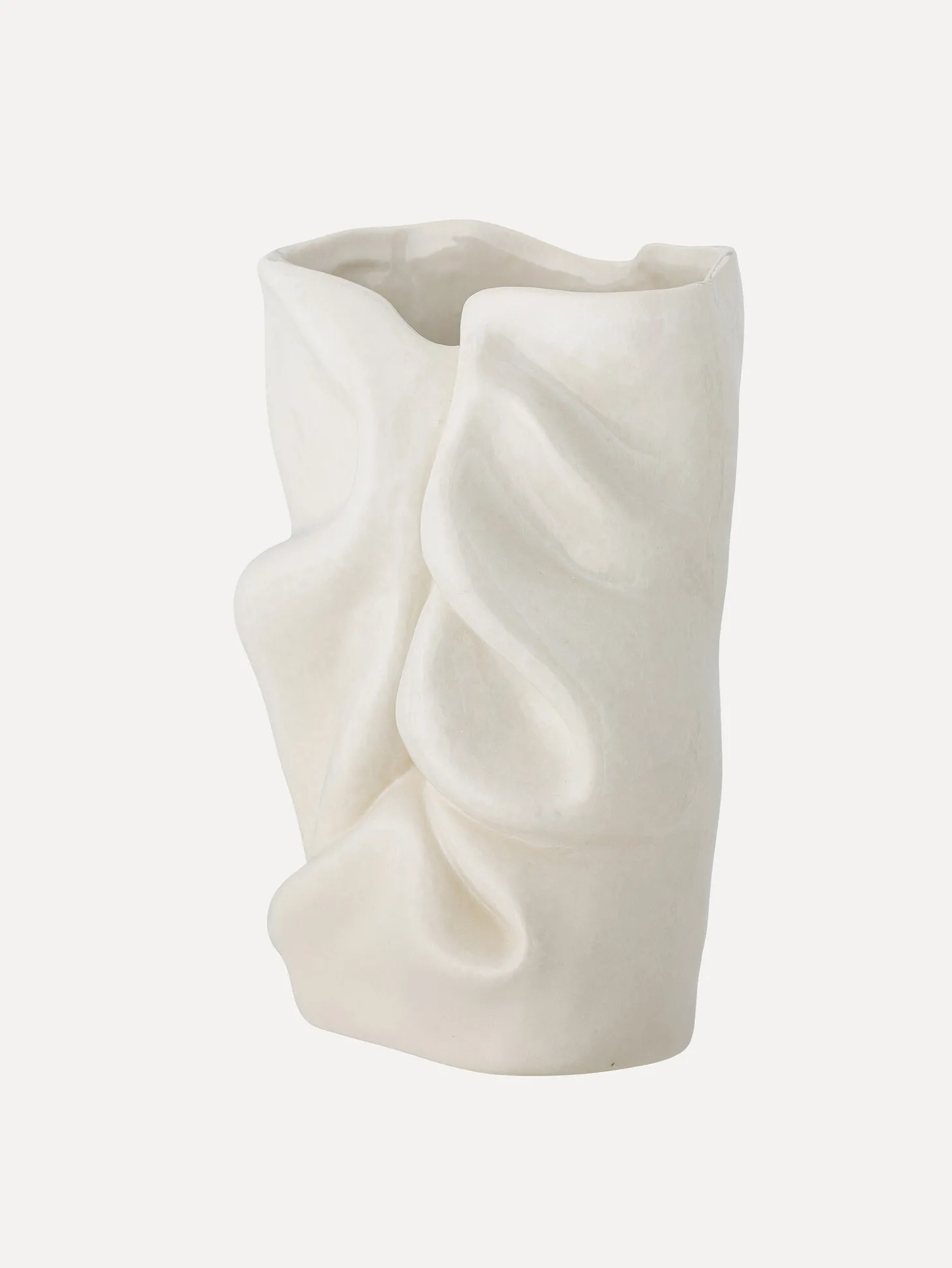 Bloomingville Sculpturale Vaas Fabrice White+Stoneware Sale