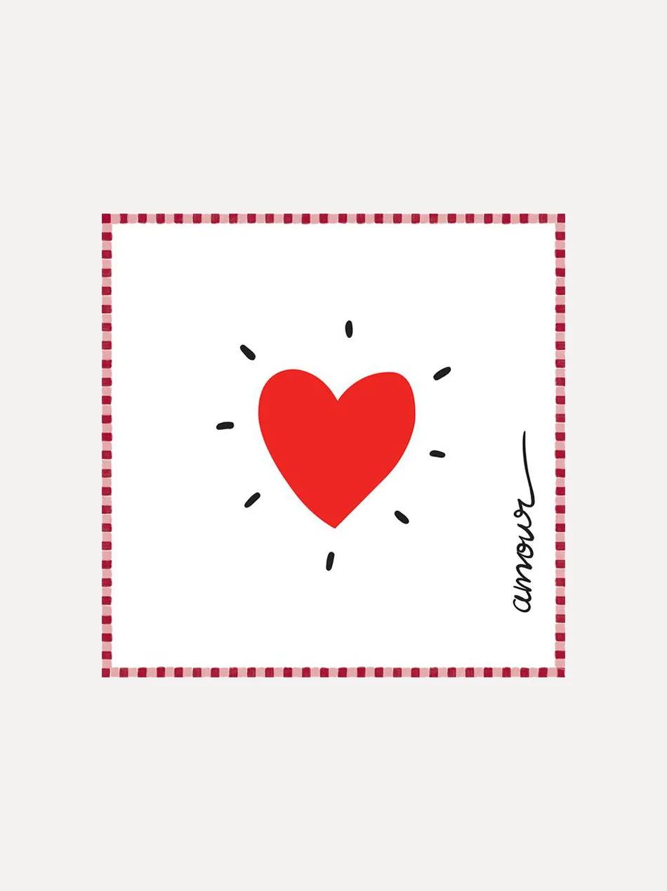 Opjet Set servetten Rood Hart Rood+Hart Clearance
