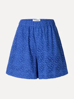 Selected Short broderie anglaise Laerke Dazzling+Blue Discount
