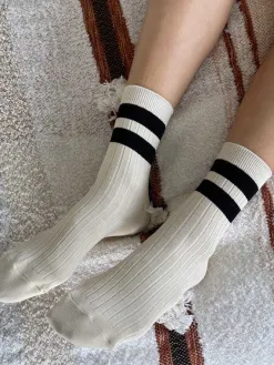 Le Bon Shoppe Sokken Her Varsity Cream+Black Outlet