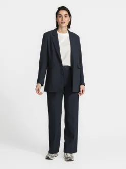 Selected Wijde broek Rita Dark+Sapphire+Stripe Fashion